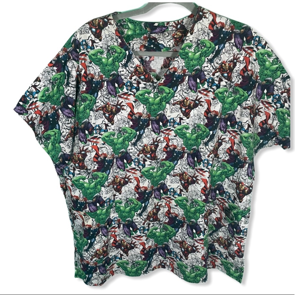 Marvel Characters Patterned scrub top (See Desc)